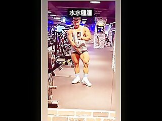 Ripped bodybuilder flexes huge quads