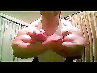 Massive Muscleman in Undershirt flexing…