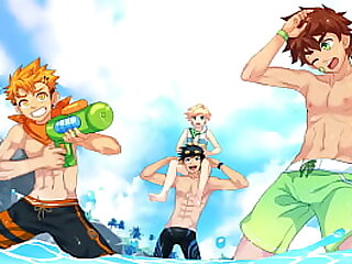 Twinks flirting and fighting on the beach | Camp Buddy - Yoichi Route - Part 10
