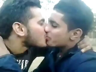 A desi guy teaching his straight friend how to kiss