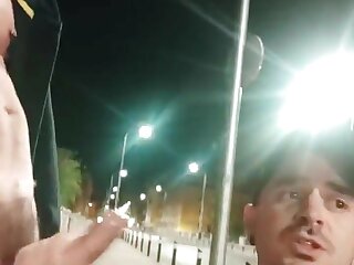 Couple sucking each other in public and eating their cum
