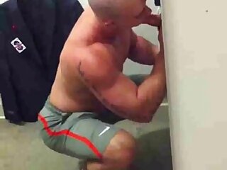 Man gives a blowjob in the dressing room