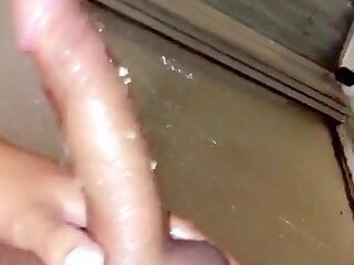 Solo male jerking off and cumming in shower