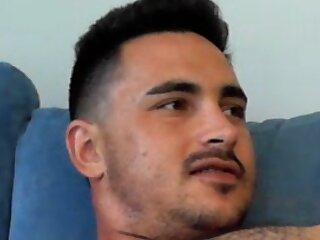 Chubby turkisch guy jerks his dick