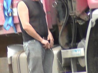 Trucker Caught Peeing 2012 August 150