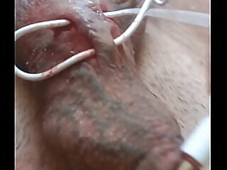 I put the headphone plug in my urethra and in my big cock piercing holes. And I cum like crazy twice.