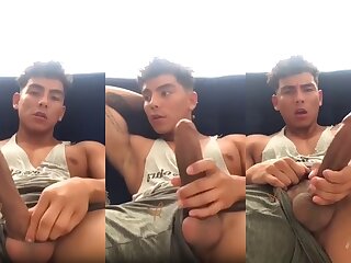 handsome jock with huge dick shooting big load