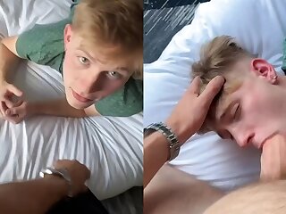 twink blondie does deep throat stuffed