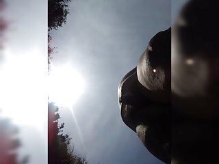 Chubbyy man nude outdoors beach day