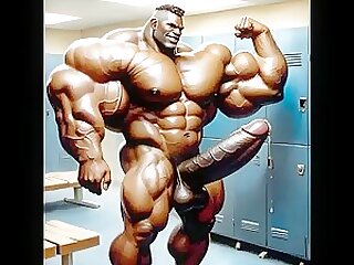 Muscle man dripping precum