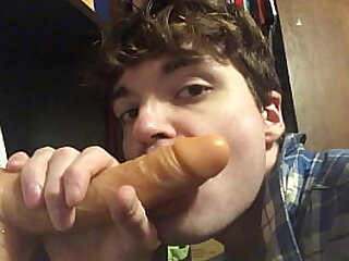 Slutty Twink Niko Springs Talks Dirty and Sucks on Dildo