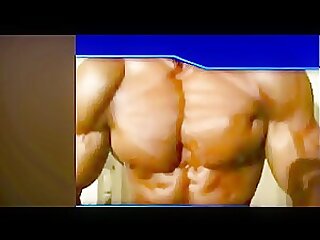 Bodybuilder private posing at Hotel