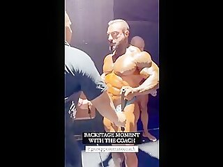 Marco Sarcone pumping up backstage