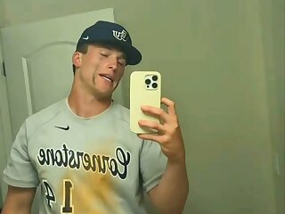 Watch this Baseball jock in full uniform. Tiktok @broedydunham