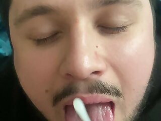 Sexy boy gets facial.