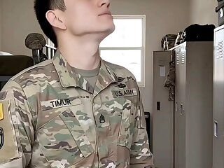 Watch this cute twink in his Army uniform.