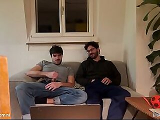 My straight friend wanking my cock for the first time
