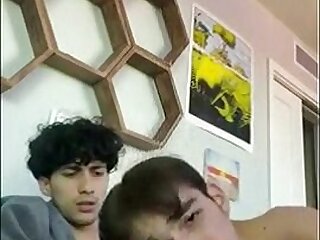 Hot amateur twinks blowjob and barback