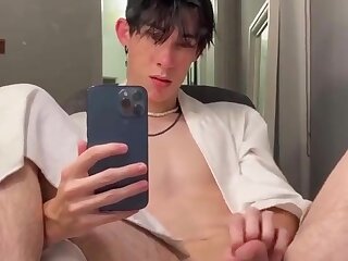 Cute skinny dude with giant cock